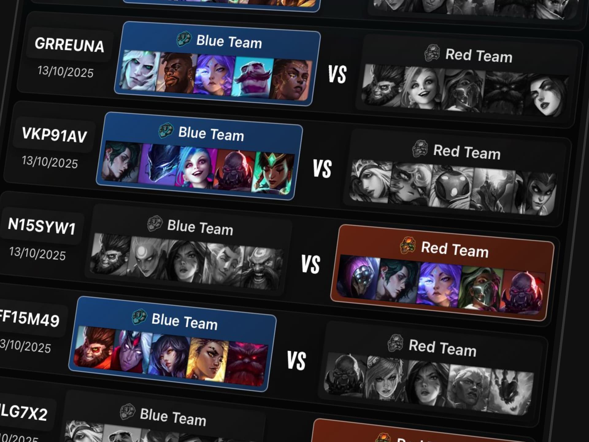 DraftCore fearless draft Tournaments